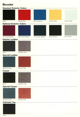 Boxster Color Swatches